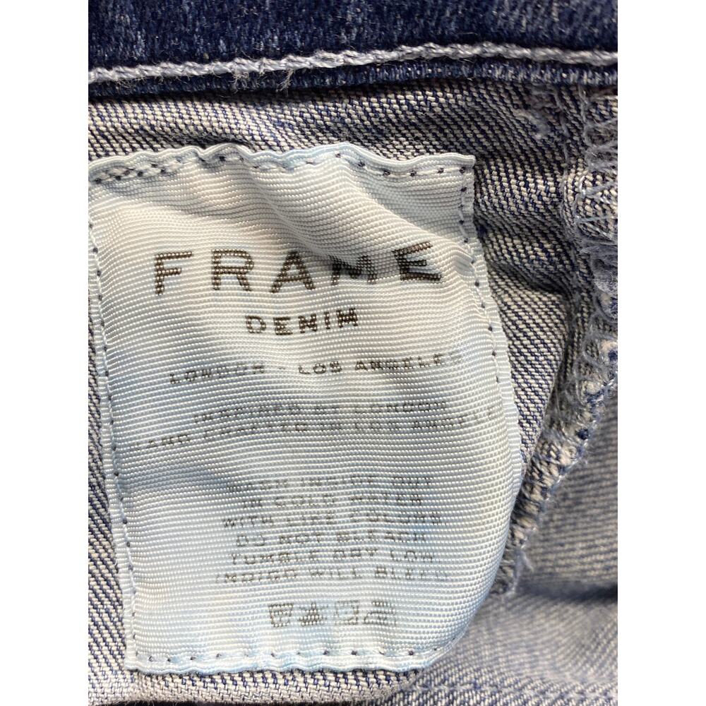 Frame Denim Le Flare de Francois High Rise Flare Jeans Blue Coated Pants Size 28 - Picture 13 of 13